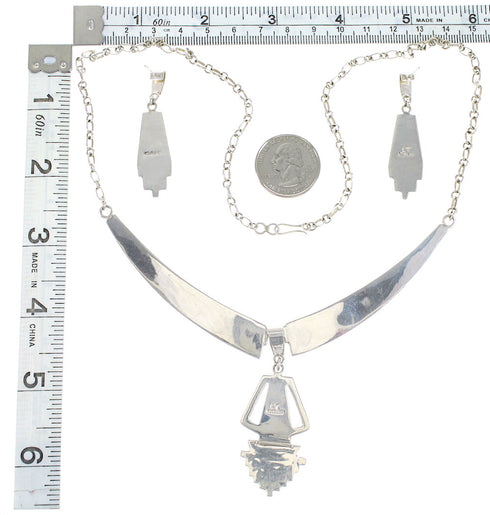 Multicolor Necklace With Detachable Centerpiece Earrings Set YS71892